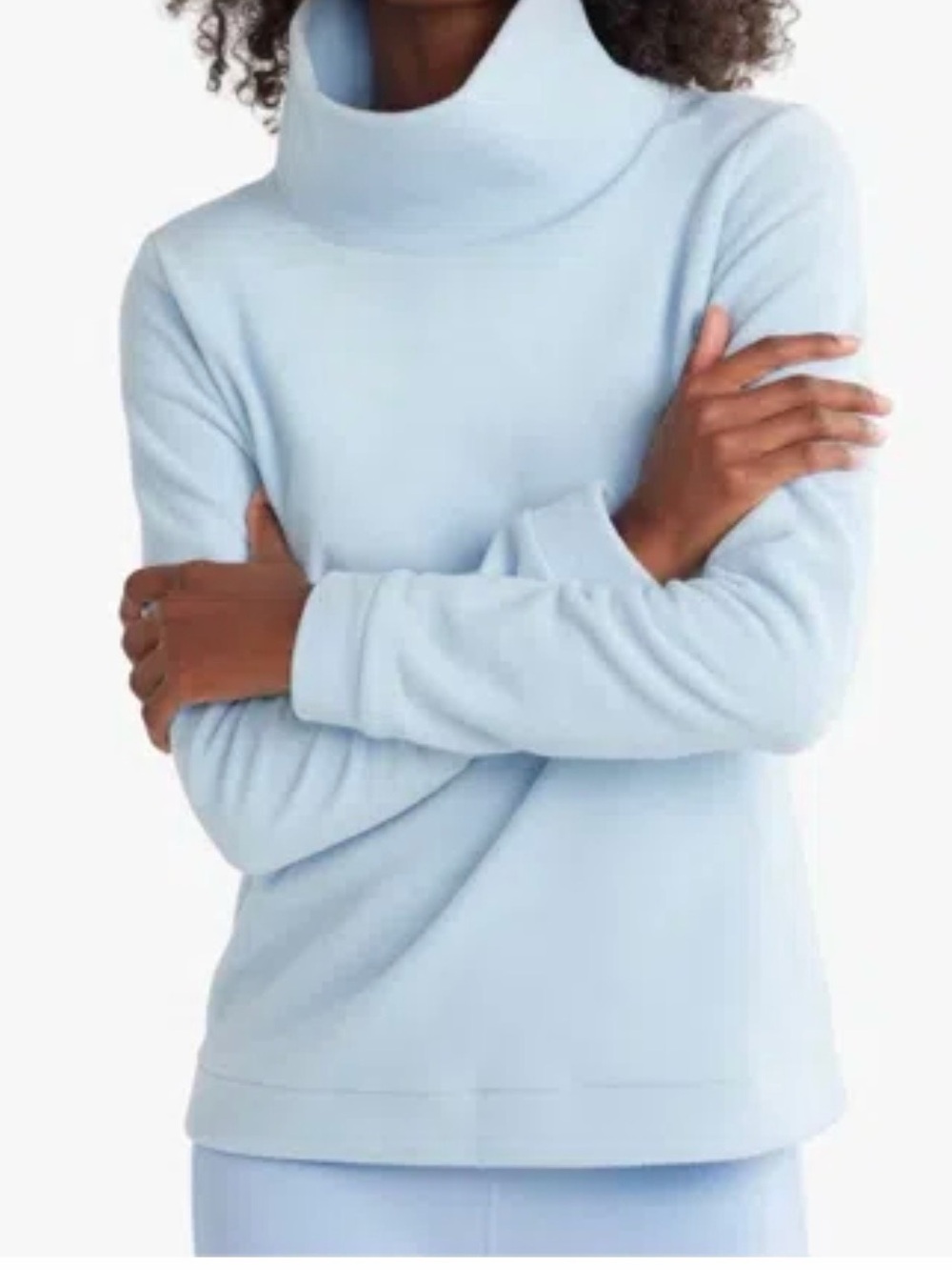 DUDLEY STEPHENS PARK SLOPE TURTLENECK SWEATER IN ICE BLUE